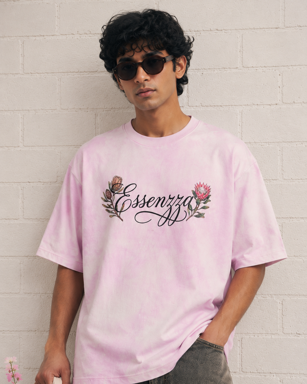 ESSENZZA - Protea Bloom Vintage Oversized T-shirt