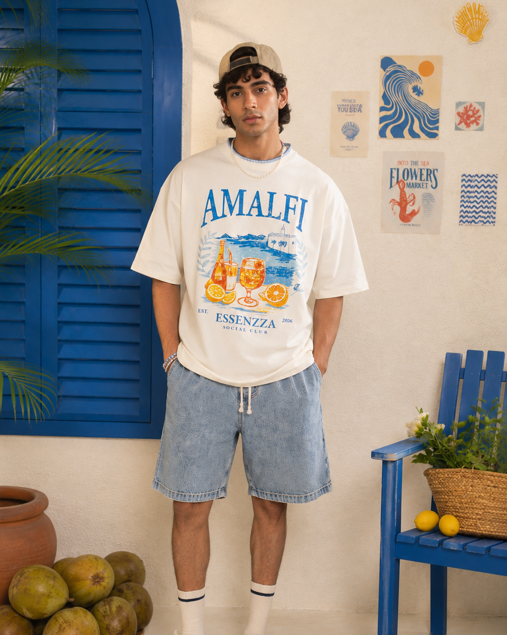 ESSENZZA - Amalfi Social Club Oversized T-Shirt