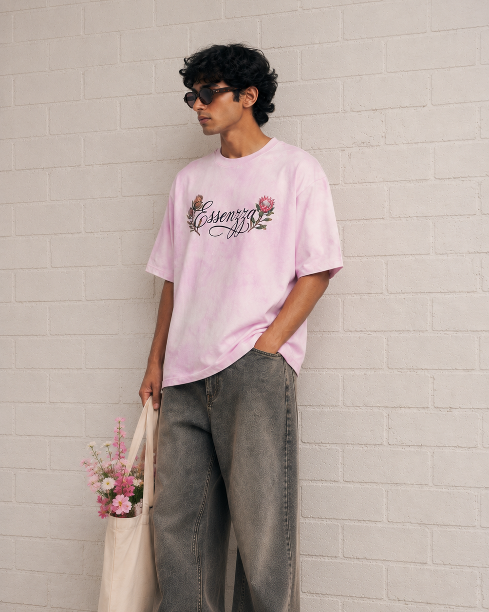 ESSENZZA - Protea Bloom Vintage Oversized T-shirt