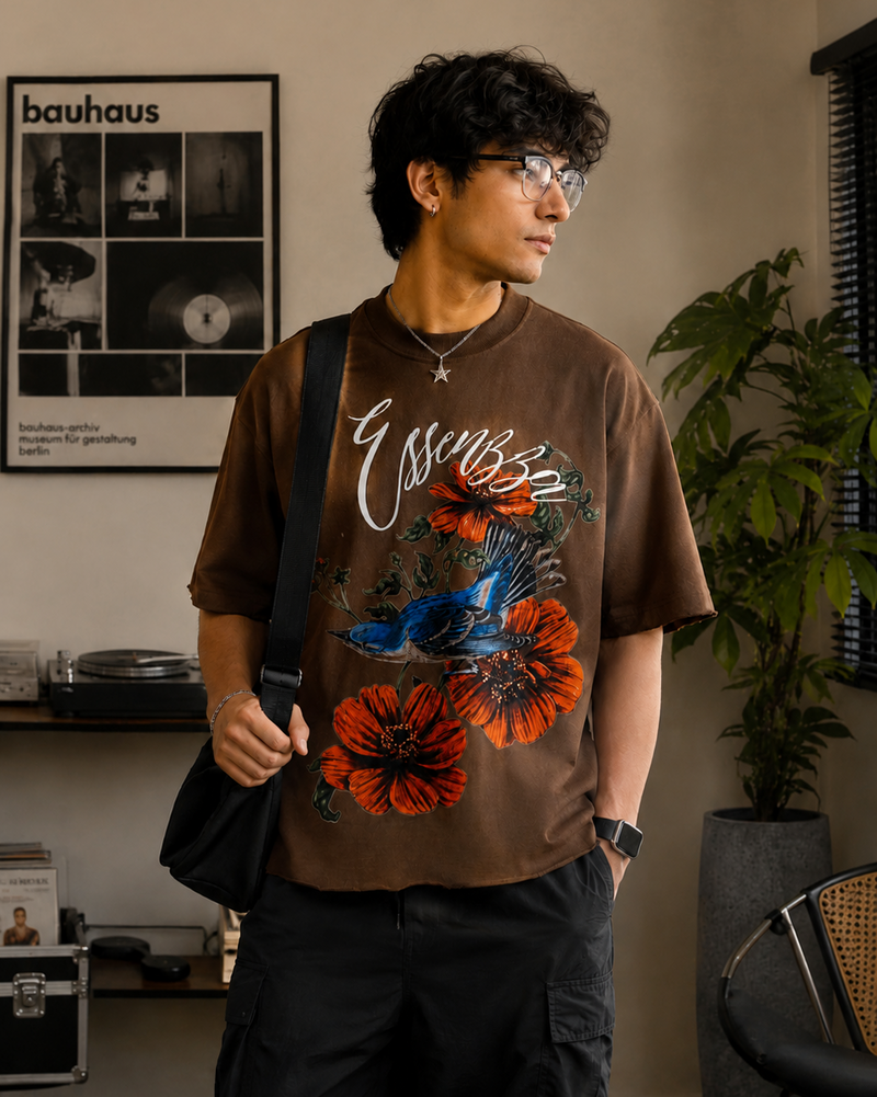 ESSENZZA — Midnight Bloom Oversized T-shirt