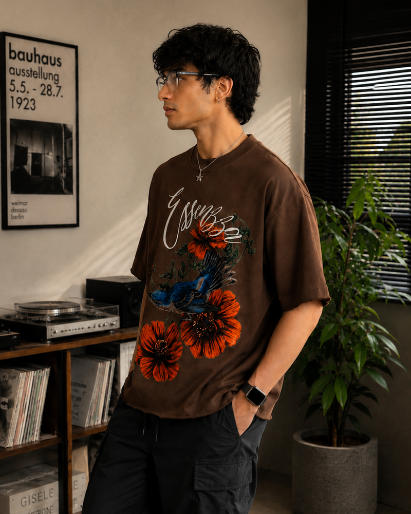 ESSENZZA — Midnight Bloom Oversized T-shirt