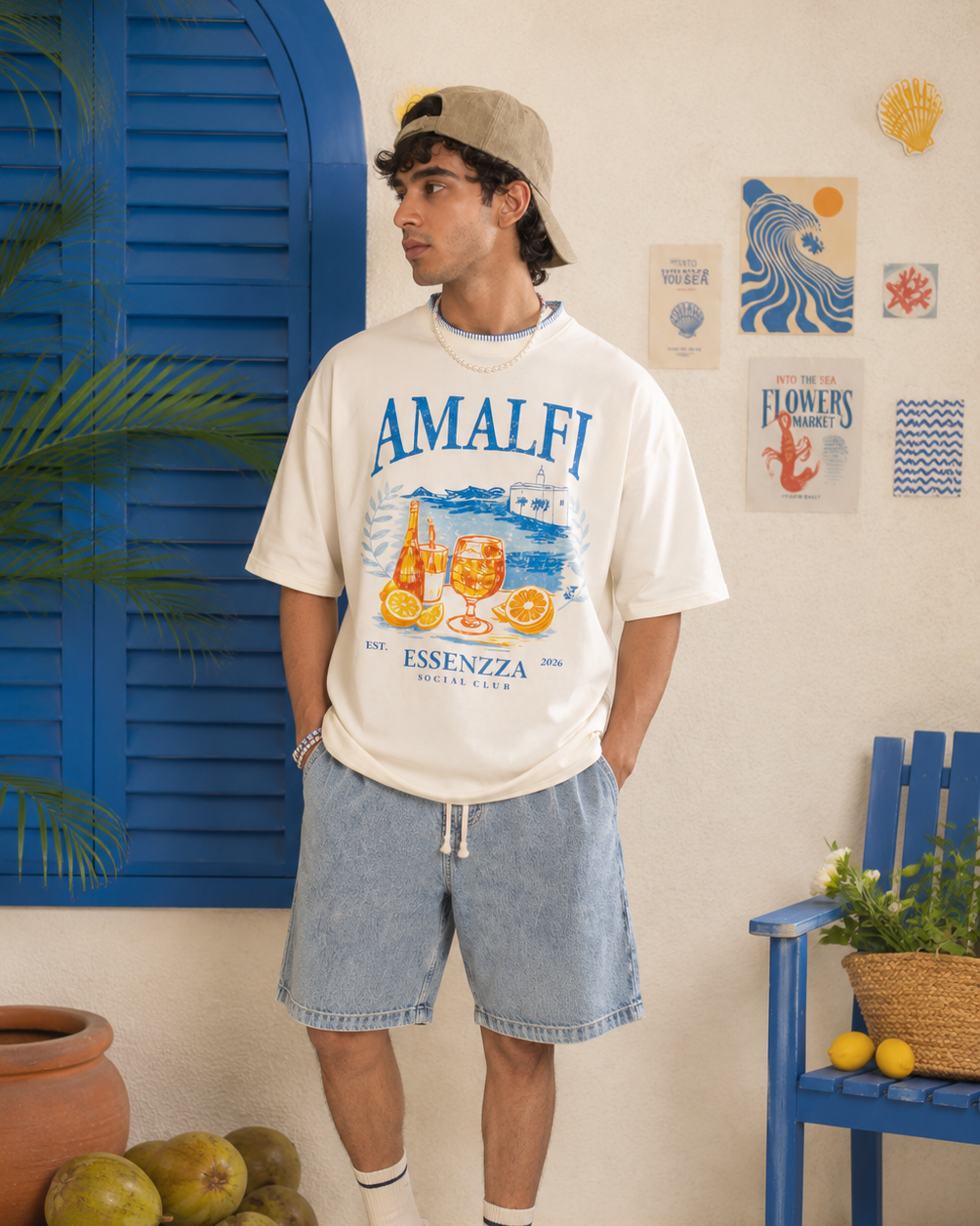 ESSENZZA - Amalfi Social Club Oversized T-Shirt