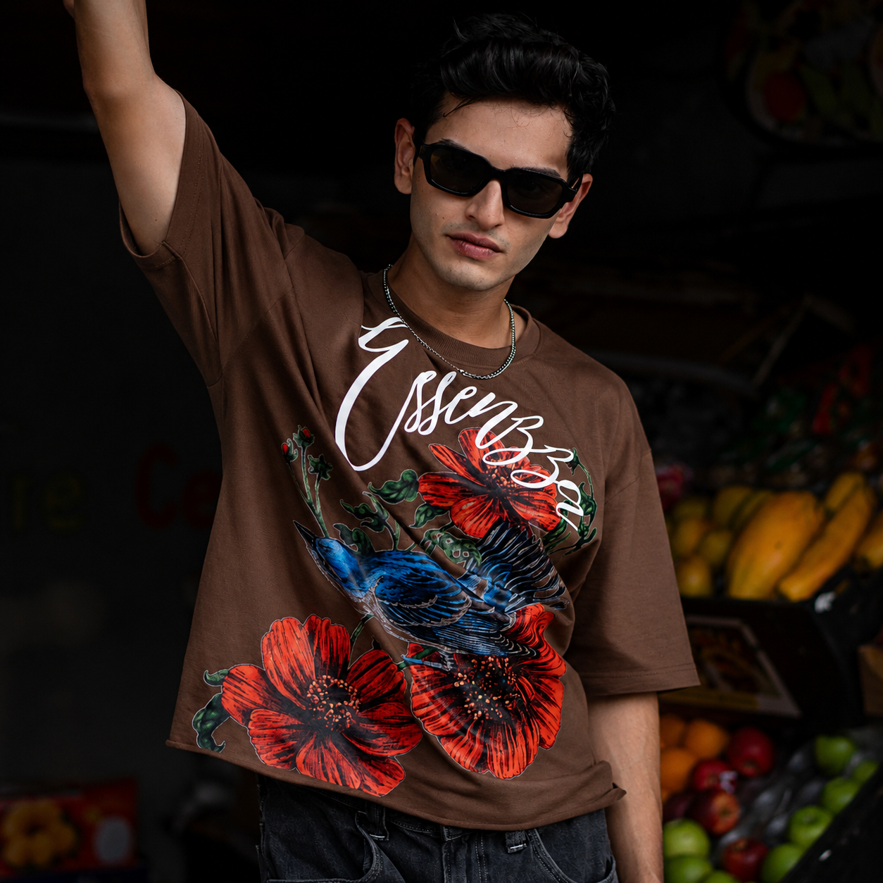 ESSENZZA — Aviary Bloom Boxy Tee — Premium Quality — ESSENZZA Luxury Streetwear